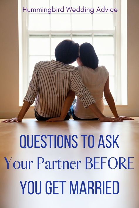 There are just some questions each couple should ask their partner before they get married. Before they get engaged, even. These questions will help you understand how aligned you and your partner are when it comes to finances, having kids, planning your wedding, and the type of marriage you will have with each other. // getting married // planning a wedding // questions for your boyfriend // girlfriend // brides // grooms // getting to know each other // planning a wedding // engaged // married Wedding Questions Planning, Questions For Your Boyfriend, Hummingbird Wedding, Before Getting Married, Questions To Get To Know Someone, Wedding Toss, Wedding Questions, Wedding Tools, Get Engaged