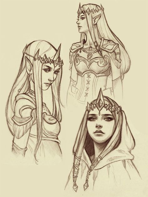 Fae Oc Base, Elf Princess Drawing, Godess Drawing Reference, Elves Drawing Sketches, Fantasy Sketch Ideas, Dnd Character Sketch, Princess Oc Drawing, Princess Drawings Sketches, Drawing Fantasy Art Sketches