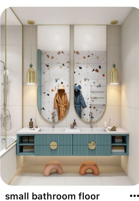 Small Bathroom Floors, Small Bathrooms With Bath, Bathrooms With Bath, Small Bathroom With Bath, Decorations Drawing, Small Bathroom Cabinet, 2023 Home Interior, Modern Kids Bathroom, Small Bathroom Cabinets