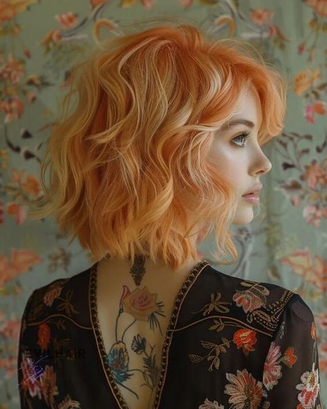 Creamsicle Hair, Sunset Hair Color, Hair Color Placement, Hair Color Pictures, Sunset Hair, Hair Color Orange, Red Blonde Hair, Peach Hair, Hair Color Formulas