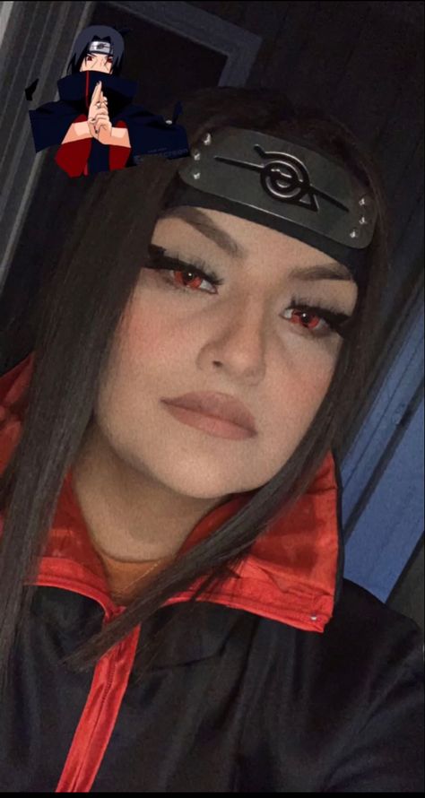 #itachi #itachiuchiha #anime #naruto #makeup Itachi Uchiha Makeup, Itachi Uchiha Cosplay Female, Itachi Cosplay Female, Itachi Makeup, Akatsuki Makeup, Naruto Cosplay Female, Naruto Makeup, Naruto Halloween, Akatsuki Cosplay