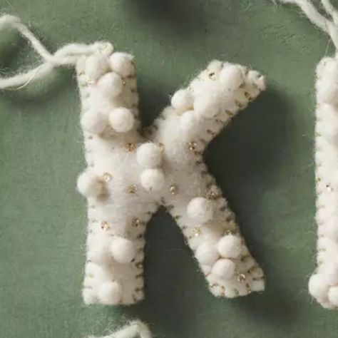 Brand New With Tags. Letter K. Listing Is For One Ornament. Embellished With Sweet Poms, This Monogram Ornament Is The Perfect Stocking Stuffer Or Personalized Gift For Anyone On Your List. Handcrafted Wool Due To The Handcrafted Nature Of This Item, Expect Slight Variation In The Appearance Of Each Unique Piece Imported Dimensions 4" Diameter Anthropologie Holiday, Hummingbird Ornament, Letter Ornaments, Felt Stocking, Fish Ornaments, Globe Ornament, Stocking Ornament, Christmas Monogram, Mini Ornaments