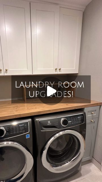 Natalie Park | DIY, Builds & Design on Instagram: "My friend’s laundry room got some upgrades! 🧺 Her laundry room was fine before but it was missing certain elements. It needed some beautiful additions to create some warmth and more functionality and I think we achieved our goal, yeah? 🙂  I added the countertop, the vertical pull out drawers for more storage, some brass knobs on all the cabinets, and the little shelf to help conceal the outlet and waterlines (my friend will be adding some cute baskets/jars to fully conceal them).   Another laundry room in the books ✅ Can’t wait to share all the projects I have planned this year! . . . . . #laundryroommakeover #laundryroomdesign #parkplaceabode #diyprojects #diyhome #homediy #homediyproject #homediyprojects #diyit #homerenovations #reelso Laundry Basket Storage Diy, Cute Baskets, Landry Room, Laundry Room Countertop, Countertop Shelf, Laundry Basket Storage, Little Shelf, Laundry Room Shelves, Diy Drawers