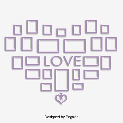 Love Shape Frame, Heart Shape Wall Decor, Love Frames Background Instagram, Heart Photo Walls, Heart Shape Frame, Heart Shaped Photo Collage, Edit Photo Frame, Happy Birthday Clip Art, Love Frame