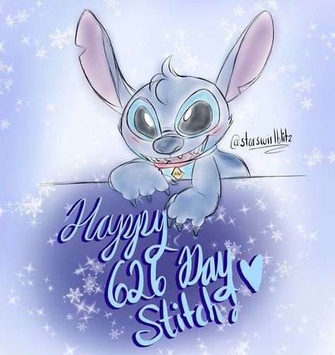 Stitch Day 626, 626 Day, 626 Stitch, Happy Stitch, Heart For Kids, Cinnamon Roll, Stitch Disney, D Day, Disney Art