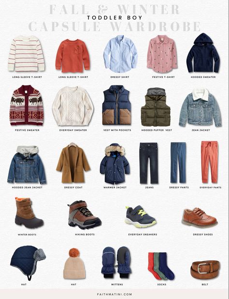 Toddler Boy Fall Capsule Wardrobe, Boys Fall Capsule Wardrobe, Kids Winter Capsule Wardrobe, Boys Capsule Wardrobe, Toddler Boy Capsule Wardrobe, Toddler Boy Winter Outfits, Toddler Capsule Wardrobe, Fall Boy Outfits, Boys Winter Outfits