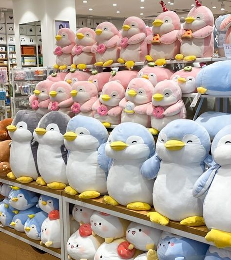 Penguin Stuff Toy Aesthetic, Miniso Stuff Toys, Miniso Plushies, Find Aesthetic, Penguin Plush, Cute Squishies, Baby Pink Aesthetic, Kawaii Plush, Kawaii Plushies