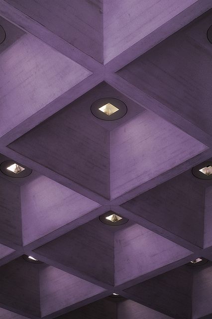 Purple Restaurant Interior, Colour Purple Aesthetic, Purple Architecture, Purple Moodboard, Dark Purple Room, Purple Ceiling, Purple Interior Design, Violet Aesthetic, Purple Interior