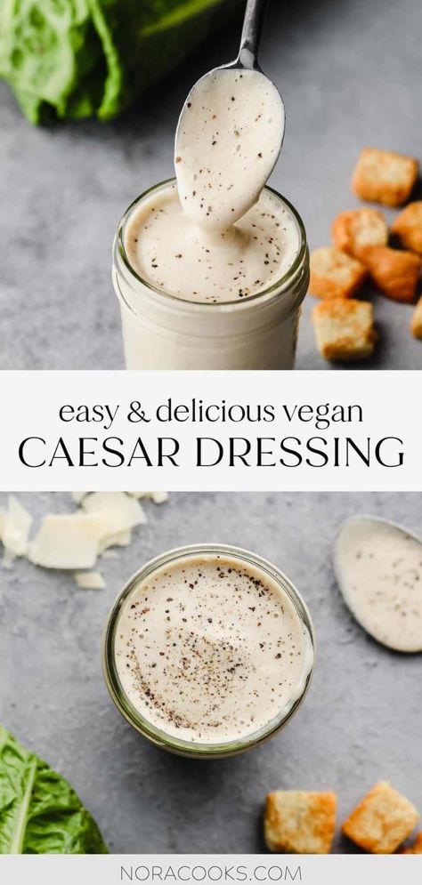 Cesar Wrap Vegan, Cashew Caesar Dressing, Vegan Ceasar Dressing, Vegan Cesar, Raw Dressing, Vegan Ceasar Salad, Simple Salad Dressing, Vegan Caesar Salad Dressing, Vegan Salad Dressing Recipes