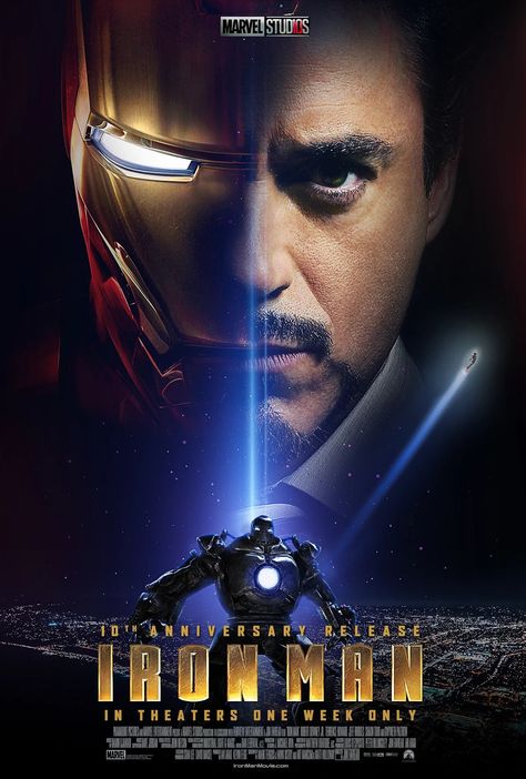 Iron Man 1 Poster, Iron Man Movie Poster, Movie Poster Photoshop, Iron Man 1, Iron Man Poster, Old Disney Movies, Iron Men 1, Iron Man 2008, Toni Stark