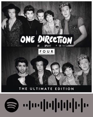 One Direction four the ultimate edition spotify album cover, photo wall, aesthetic tiktok directioner Night Changes Edit, One Direction 2014, Four One Direction, One Direction Albums, Spotify Codes, 1d Day, Outfit Videos, Instagram Posting, Harry Styles Poster