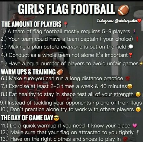 How To Play Flag Football, Flag Football Workouts, Athlete Advice, Flag Football Drills, Football Workouts Training, Flag Football Plays, Rugby Workout, Sports Tips, Track And Field Sports