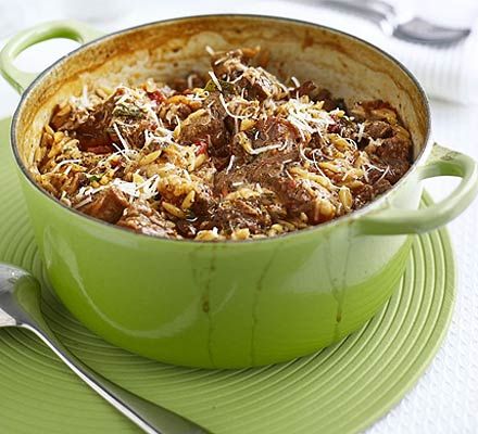 This recipe originally by Mary Cadogan, is based on a Greek classic. It's made using Orzo, a widely available small rice sized pasta, which is used in place or the original Greek ingredient; Manest... Lamb Orzo, Greek Lamb, Orzo Recipes, Lamb Dishes, Bbc Good Food, Small Pasta, Greek Dishes, Greek Food, Bbc Good Food Recipes