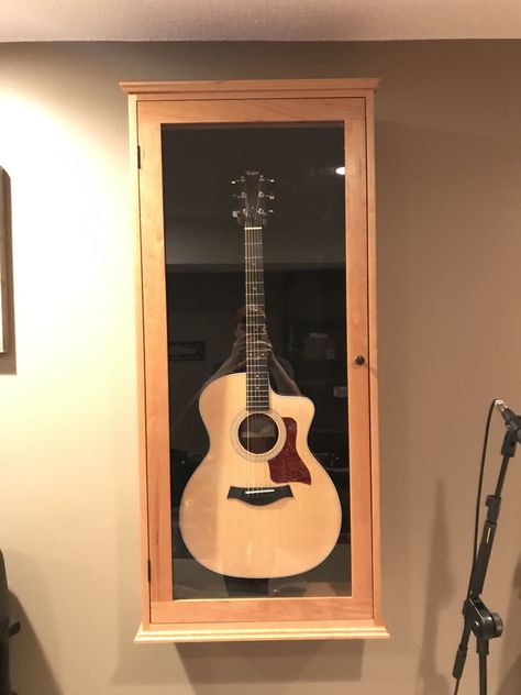 Guitar Storage Cabinet, Hanging Guitars, Wood Guitar Stand, Guitar Display Case, Nest Decor, Guitar Storage, Guitar Display, Crows Nest, Wood Guitar