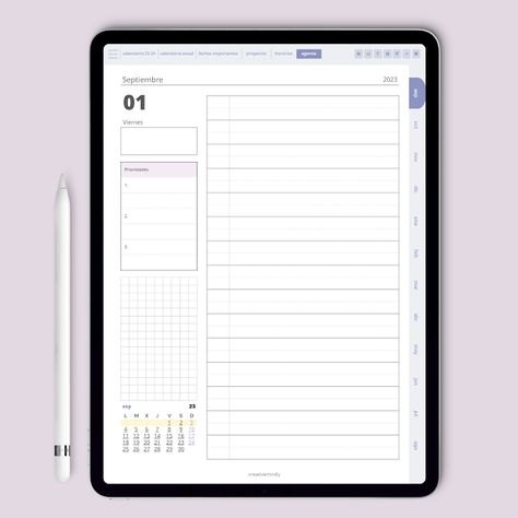 Creative Mindly: Agenda digital día página 23-24 Planners For Ipad, Note Planner, Life On Track, Agenda Digital, Digital Planner For Ipad, Notion Inspo, Agenda Organization, Planner Organisation, Goal Tracking