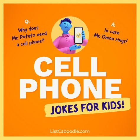 The best cell phone jokes for kids of all ages. Cell Phone Humor, Phone Jokes, Kids Questions, Funny Jokes For Kids, Jokes And Riddles, Car Rides, Jokes For Kids, The Cell, Rainy Days