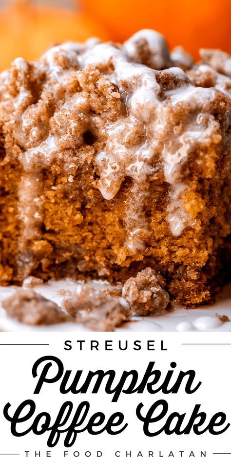 Pumpkin Coffee Cake Recipes, Pumpkin Recipes Dinner, Pumpkin Coffee Cake, The Food Charlatan, Pumpkin Recipes Healthy, Savory Pumpkin Recipes, Pumpkin Coffee Cakes, Pumpkin Recipes Easy, Thanksgiving Desserts Easy