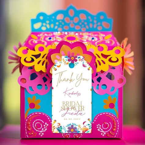 Bring the vibrant spirit of Mexico to your bridal shower with our festive Mexican Fiesta Border Bridal Shower Favor Tags! This lively design features a stunning border bursting with colorful elements inspired by traditional Mexican fiestas.   You can transfer this delightful design onto a variety of products effortlessly. Simply scroll down to the designated section labeled 'Transfer Design to a Product' to seamlessly apply it to your preferred items. Need more products to complete your Bridal Shower party theme? No problem! Feel free to send us a message, and we'll gladly assist you in adding additional products tailored to your celebration needs. Your satisfaction is our top priority, and we're here to ensure your event is nothing short of spectacular! Visit our store for more designs! 40th Fiesta, Flower Bridal Shower Favors, Fiesta Flowers, Mexican Party Favors, Encanto Birthday, Mexican Theme, Bridal Shower Flowers, Bridal Shower Favor, Mexican Party