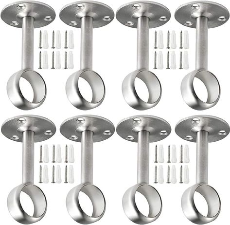 Amazon.com: Creatyi Heavy Duty Closet Rod Brackets Closet Shower Curtain Rod Bracket Ceiling-Mount Brackets Closet Rod Holders Closet Pole Sockets Closet Rod Supports for 1 Inch Rod (8 PCS, Silver) : Home & Kitchen Silver Closet, Ceiling Mount Curtain Rods, Outdoor Curtain Rods, Drying Room, Closet Shelf, Closet Curtains, Rod Bracket, Ceiling Curtains, Curtain Rod Holders