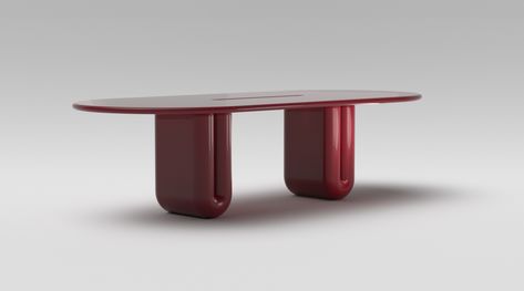 STUDIOTWENTYSEVEN • CHUBBY LACQUER TABLE 2 LEGS BY ARTHUR VALLIN Furniture Movers, Clinic Design, Table 2, French Artists, Table Desk, Made In France, Interior Architecture, 3 D, Furniture Design