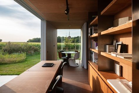 Container Office Ideas, Container Project, Container Studio, Office Container, Shipping Container Office, Shipping Container Design, Container Home Designs, Tiny Office, Container Office