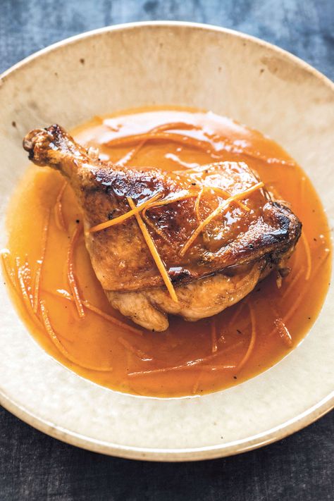 Make Duck À L ’Orange at home, recipe from Bertrand Grébaut of Septime and Calmato in Paris, France, Acid Trip, The Taste Edit, Photo by Michael Harlan Turkell #recipe #duck #paris Duck Confit Plating, Duck With Orange Sauce, Duck Leg Recipes, French Brunch, French Ancestry, Orange Recipe, Perfect Roast, Citrus Recipes, Meal Inspiration