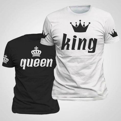 King Queen Shirts, Queen Funny, Valentine Shirts, Couple Clothes, Imperial Crown, Queen Tshirt, Matching Couple Shirts, Queen Shirts, Couple Tshirts