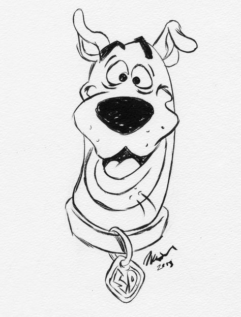 Scooby-Doo by Jayson Weidel Scooby Doo Drawing, Scooby Doo Tattoo, Tattoo Line Art, Scooby Doo Images, Tattoo Line, Disney Drawings Sketches, Disney Art Drawings, Drawing Cartoon Characters, Cartoon Sketches