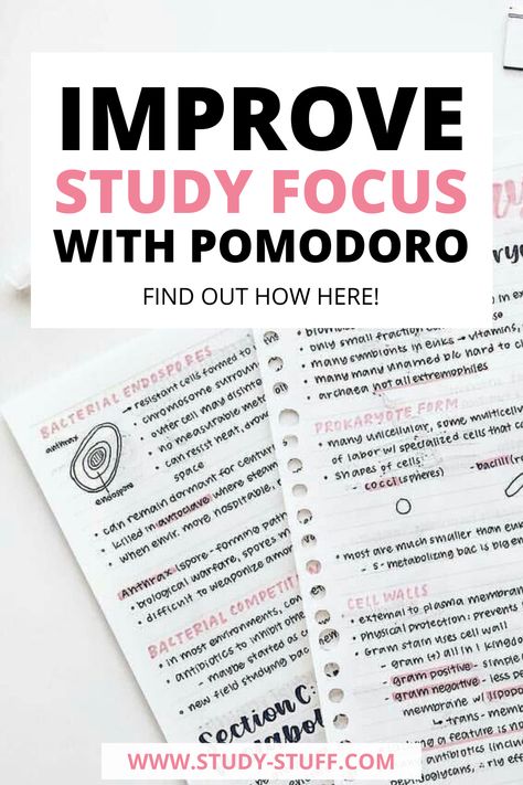 Study hard with the pomodoro technique that will improve your study focus and productivity! Find out how to use it here! Mapping Notes, Note Taking Methods, Outline Notes, Study Focus, Notes College, Prokaryotic Cell, The Pomodoro Technique, Note Taking Strategies, I Am Still Learning