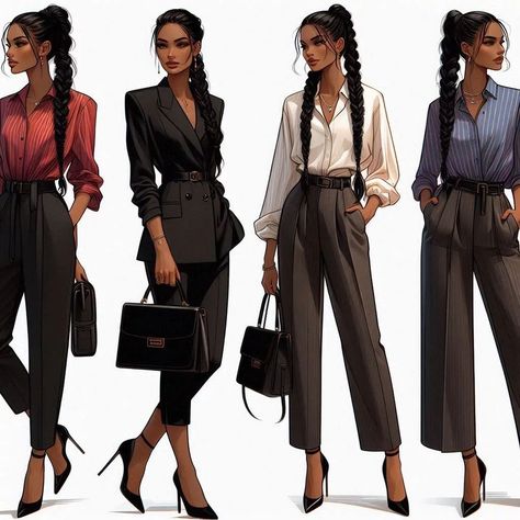 Work chic wardrobe capsule: ponytail braids Mafia Boss Woman, Chic Wardrobe Capsule, Mafia Boss Aesthetic, Chic Outfits Black, Chic Outfits Black Women, Mafia Aesthetics, Boss Aesthetic, Outfits Black Women, Chic Work Outfit