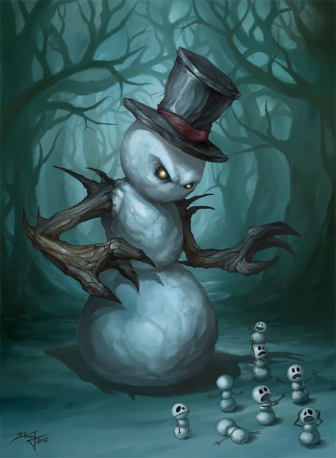 The Evil Snowman by ~Zeeksie on deviantART Evil Snowman, Scary Christmas, Christmas Horror, Gothic Christmas, Creepy Christmas, Dark Christmas, Art Noir, Christmas Graphics, Art Et Illustration