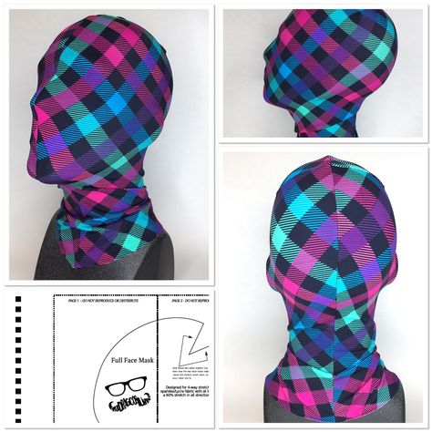 Full Face Mask Pattern - Digital Download - One Size Fits Most by DiazDragCostuming on Etsy Diy Sleep Mask, Full Head Mask, Sewing Template, Sewing Humor, Free Printable Sewing Patterns, Spiderman Mask, Face Mask Pattern, Hood Pattern, Trendy Sewing Patterns