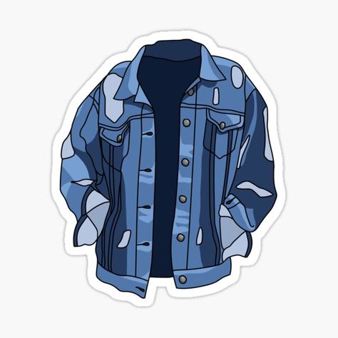 Millions of unique designs by independent artists. Find your thing. Jacket Sticker, Jacket Drawing, Disney Canvas Art, Preppy Stickers, Iphone Stickers, Stickers Png, Paper Fashion, Denim And Diamonds, Computer Sticker