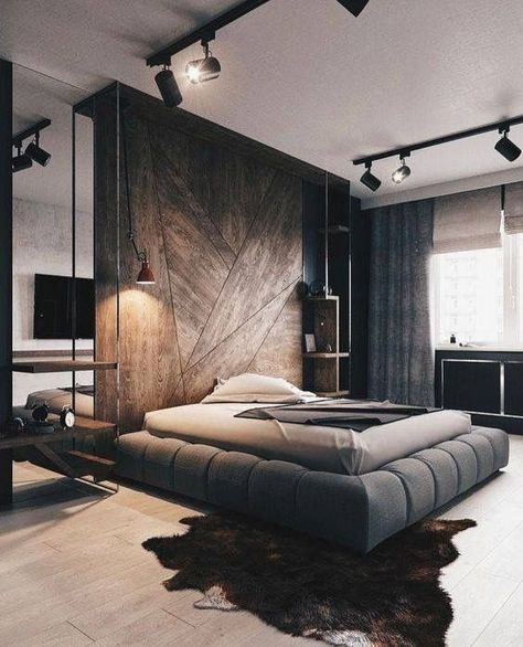 Modern minimalist bedroom design ideas 22 Modern Man Bedroom, Bedroom Decor Lights, Modern Minimalist Bedroom, Minimalist Bedroom Design, Relaxing Bedroom, Luxury Bedroom Master, Modern Bedroom Decor, Trendy Bedroom, Modern Bedroom Design