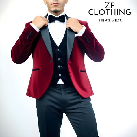 Designer Tuxedo Men, Red Velvet Style, Designer Tuxedo, Suits Formal, Suits Wedding, Velvet Style, Formal Fashion, Body Measurement, Party Suits