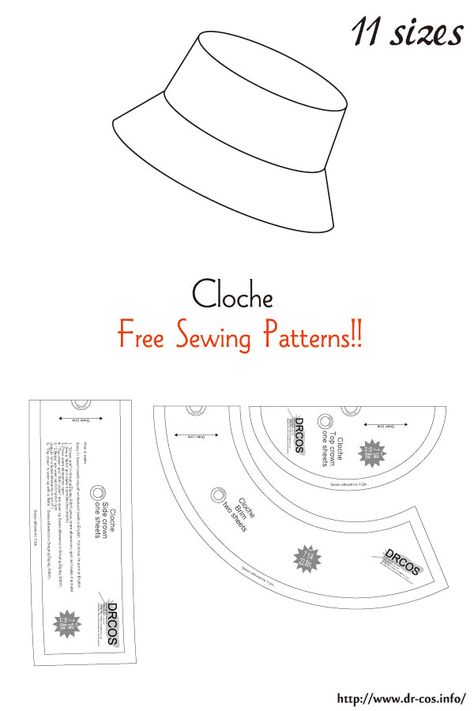 Pola Topi, Sewing Hats, Sewing Patterns Blouse, Hat Patterns To Sew, Sew Ins, Diy Fashion Clothing, Diy Sewing Pattern, Sewing Design, Diy Sewing Clothes