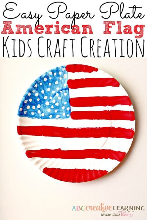 flag July 4th kids crafts -crafts for kids- kid crafts - acraftylife.com #preschool #kidscraft #craftsforkids American Flag Craft, American Flag Crafts, Fourth Of July Crafts For Kids, American Flag Kids, Paper Plate Crafts For Kids, Flag Crafts, Blue Crafts, Patriotic Crafts, Daycare Crafts