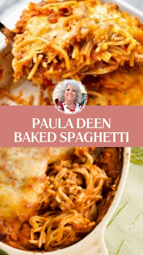 Paula Deen Baked Spaghetti Paula Dean Baked Spaghetti, Paula Deen Baked Spaghetti, K&w Baked Spaghetti Recipe, Millionaire Spaghetti Casserole, Simple Baked Spaghetti, Baked Speggetti Recipes Simple, Spaghetti Bake Recipes, Recipes Using Spaghetti Sauce, Baked Spaghetti With Alfredo Sauce