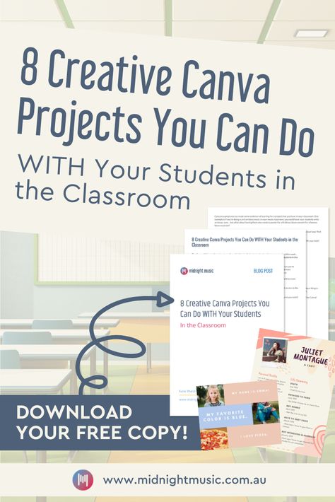 The theme of this month and next month on this blog is all about creating teaching resources, but this week – we thought we’d do a fun twist and focus on projects that you can do using Canva WITH your students in the classroom.  #canva #canvaforeducators #teachers #teachingresources #classroomresources #canvaforteachers #classroom Canva In Classroom, Using Canva In The Elementary Classroom, Canva For Students, Canva School Projects, Canva Lesson Plans, Canva For Education, Canva In The Classroom, Canva Classroom Ideas, Canva Project Ideas