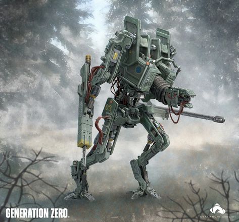 ArtStation - Generation Zero - Hunter, Ville Ericsson Generation Zero Concept Art, Animatronic Design, Generation Zero, Mecha Suit, Cyborgs Art, Robot Concept, Zero Wallpaper, Mech Suit, Scale Art