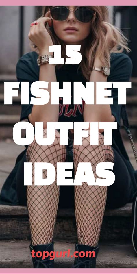 15 Fierce Fishnet Fits: How to Rock This Edgy Trend Fishnets And Sneakers Outfits, Fishnet Outfit Ideas, Outfit With Fishnets, How To Style Fishnets, Simple Rave Outfits, Ripped Jeans With Fishnets, Fishnet Trend, Dollskill Outfits, Edgy Concert Outfit