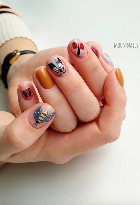 Fall Nail Ideas, Funky Nail Art, Simple Fall Nails, Moon Nails, Cute Nails For Fall, New Nail Designs, Modern Nails, Fall Acrylic Nails, Fall Nail Art