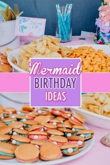 Gwen's Mermaid Birthday Party | JAMIE ERICKSEN Mermaid Birthday Party Snacks Food Ideas, Mermaid Theme Birthday Snacks, Mermaid Charcuterie Board, Five Year Old Mermaid Party, Healthy Mermaid Party Food, Mermaid And Pirate Birthday Party Food, Drink Floaties, Kids Bop, 5 Balloons