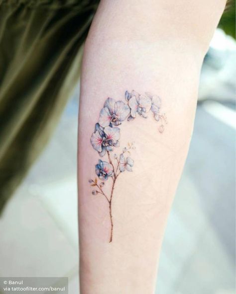 Turquise Orchid flower Purple Orchid Tattoo, Orchid Tattoo Meaning, Orchid Flower Tattoos, Orchid Tattoo, Best Tattoo Ideas, Meaningful Tattoos For Women, Tattoo Ideas For Women, Tattoo Designs And Meanings, Sleeve Tattoos For Women