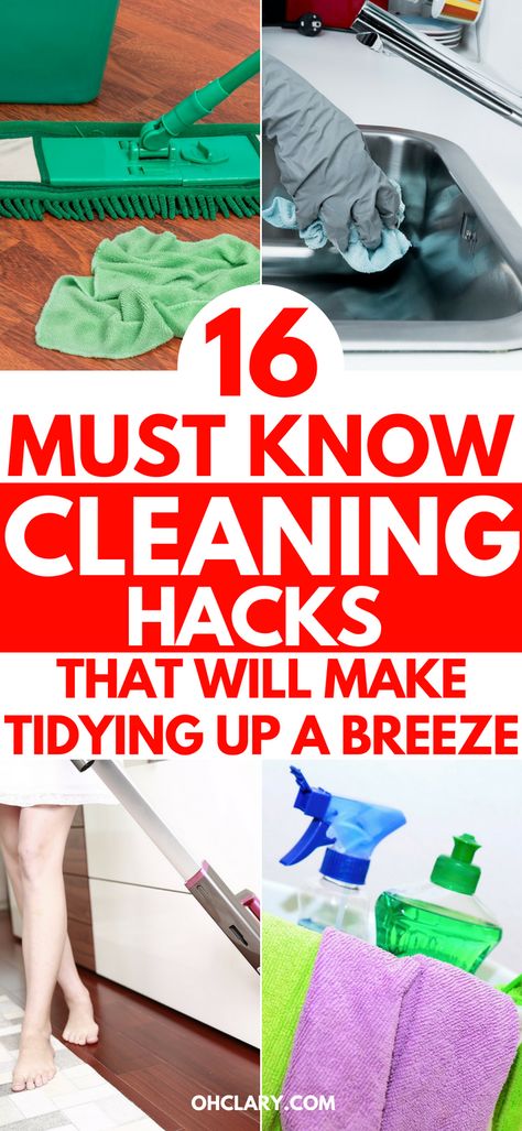 These 16 Genius Cleaning Hacks and Tips are THE BEST! I am so happy I found these clever lazy girl cleaning hacks. I can deep clean my home, bedroom, kitchen, and the bathroom in less time and leave everything sparkling clean. Cleaning is no fun but these clever home cleaning hacks will make it so much easier and more enjoyable so you have more time to do the things you love to. #cleaningtips #cleaninghacks Smart Cleaning, Bedroom Toilet, Home Cleaning Hacks, Deep Cleaning Hacks, Hard Water Stain Remover, Hacks And Tips, Easy Cleaning Hacks, Diy Cleaning Solution, Diy Cleaning Hacks