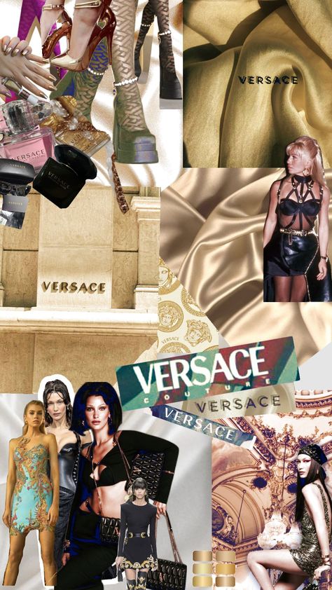 #vintage #aesthetic #moodboard #versace #bellahadid #fashion Versace Astethic, Versace Wallpaper Aesthetic, Versace Aesthetic Wallpaper, Versace Moodboard, Archive Versace, Versace Aesthetic, Project Work, Aesthetic Moodboard, Branding Mood Board