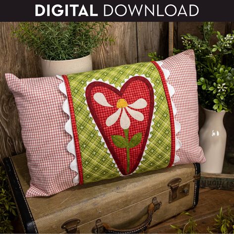 Pillow Wrap Pattern Downloads Pillow Wraps, Valentines Pillows, Fiber Art Quilts, Applique Templates, Wrap Pattern, Fox Design, Ric Rac, He Loves Me, Pillow Talk