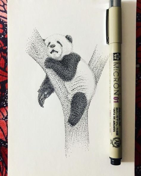 Marine Animal Drawings, Pointillism Animals, Pointalism Art, Stippling Drawing, Sleeping Panda, Dotted Drawings, Stippling Art, Organic Structure, Pen Art Drawings