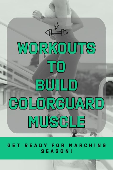 Workouts For Marching Band, Color Guard Essentials, Color Guard Team Bonding, Cool Colorguard Tricks, Marching Band Workout, Band Camp Survival Kit Color Guard, Color Guard Workouts, Colorguard Tricks, Band Camp Survival Kit