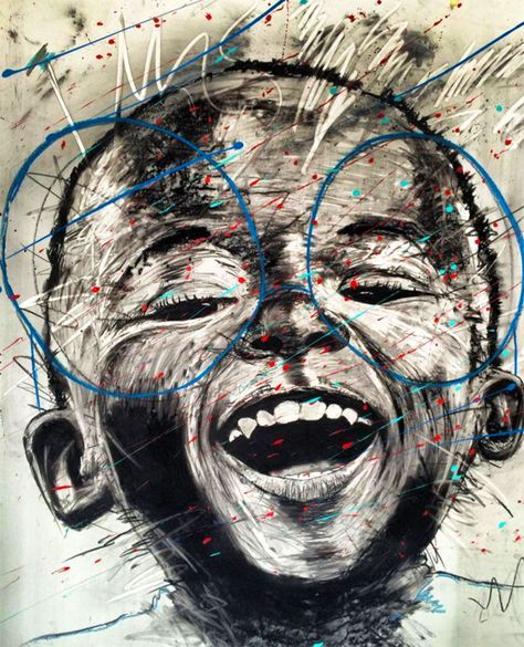 Artist Nelson Makamo’s Dynamic Portraits of Johannesburg Children | Colossal Portrait Abstract, South African Art, African Art Paintings, Saatchi Gallery, Colossal Art, South African Artists, Print Portrait, African Artists, Art Et Illustration